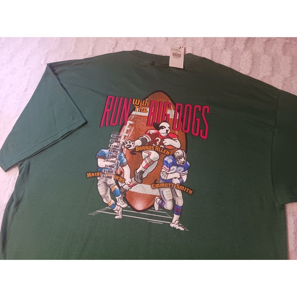 Vintage Big Dogs T Shirt Men's XL 1997 Football Emmitt Smith Barry Sanders NWT
